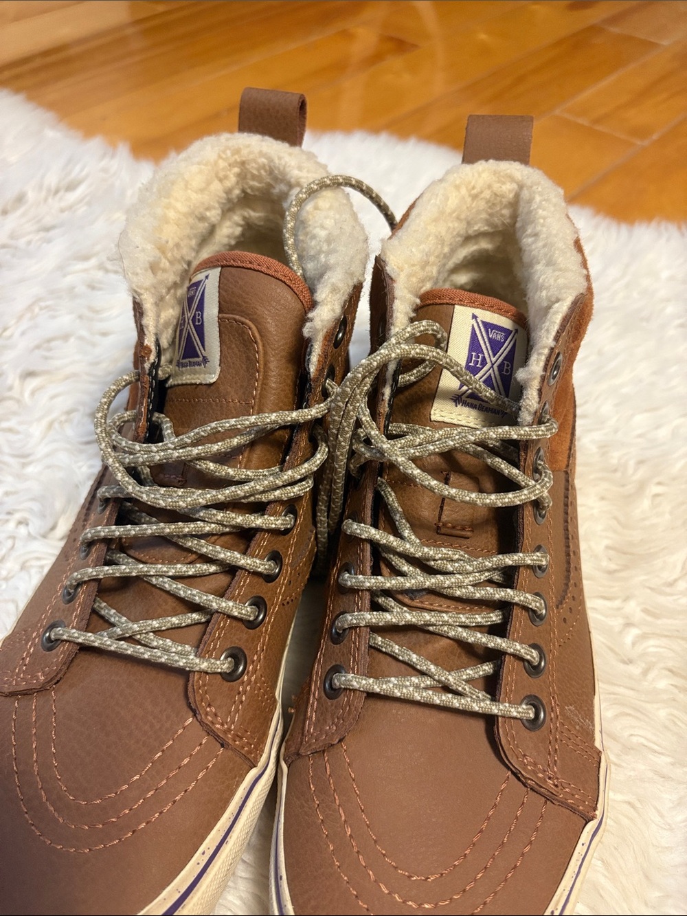 Vans Hana Beaman Tan/Brown High-Top Suede & Leather Sneakers - Picture 2 of 8